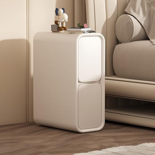 Nachttisch aus Massivholz, modernes minimalistisches Design mit Schubladen für Schlafzimmer oder Wohnzimmer, schmaler Nachttisch aus Holz