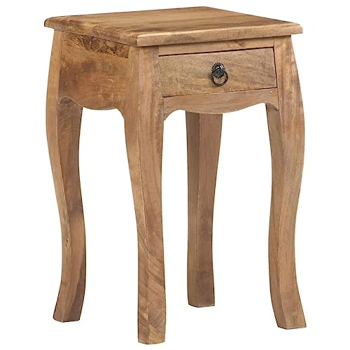 KATERYY Nachttisch 28x28x46 cm Massivholz Mango,Mangoholz Nachttisch Rustikaler Beistelltisch aus massivem Holz für Wohnzimmer & Schlafzimmer Schlafzimmer, Nachttische