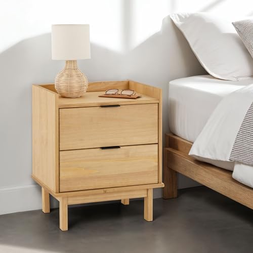 IDIMEX Nachttisch TEPERA mit 2 Schubladen, Gebeizt/Gewachst – Massivholz Nachtschrank aus Kiefernholz, Beistelltisch, stabile Holzfüße, Naturholz gewachst für Schlafzimmer