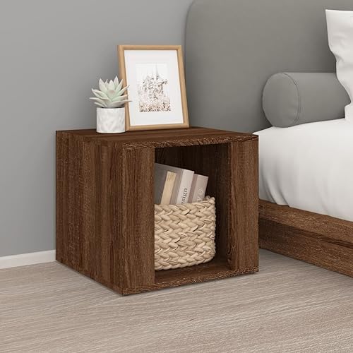 LVHUIDEH Nachttisch Braun Eichen-Optik 41x40x36 cm Holzwerkstoff