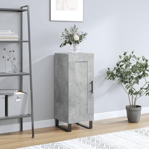 Homgoday Sideboard grau Beton 34,5 x 34 x 90 cm aus mehrschichtigem Holz, Nachttische für Schlafzimmer, Nachttisch für Schlafzimmer, Nachttisch, Sideboard für Schlafzimmer, Bodenschrank STYLE830472