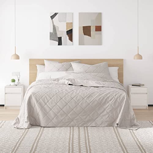 Mandloder Nachtschrank Weiß 40x31x50 cm, Massivholz Kiefer, Schlafzimmer Beistelltisch mit Stauraum, robust & stabil, Landhausstil, Nachttisch modern