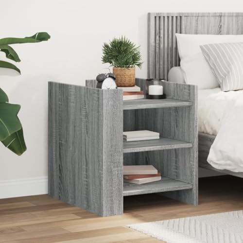 LVHUIDEH Nachttisch Grau Sonoma 45x50x50 cm Holzwerkstoff
