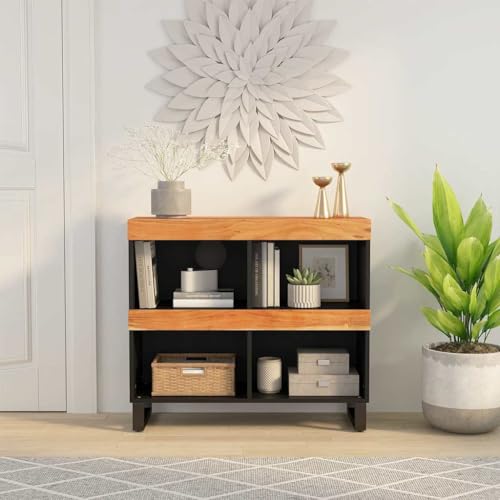 WSJHUHK Tische, Nachttische, Heimschrank, 85 x 33 x 75 cm, Massivholz, Akazie