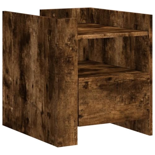 Genérico wenjingqi 848280 Nachttisch, Holz, rauchige Eiche, 45 x 50 x 50 cm