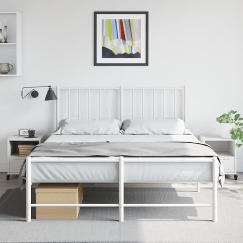 HEFZGDB Nachttische 2 STK. Weiß 36x39x43,5 cm Stahl Nachttisch Vintage Beistelltisch Wohnzimmertisch Nachttischschrank für Hotel Wohnzimmer Gästezimmer Schlafzimmer