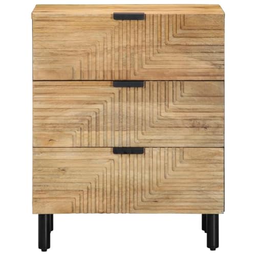 HEFZGDB Nachttisch Braun 50x33x60 cm Massivholz Mango Nachttisch Modern Nachtschrank Beistelltisch Stubentisch für Wohnzimmer Gästezimmer Schlafzimmer Hotel