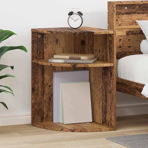 Mokuyary Beistelltisch aus antikem Holz, 39,7 x 39,7 x 60 cm, Beistelltisch, Beistelltisch, Seitenschrank, einfache Montage für Schlafzimmer, Wohnzimmer