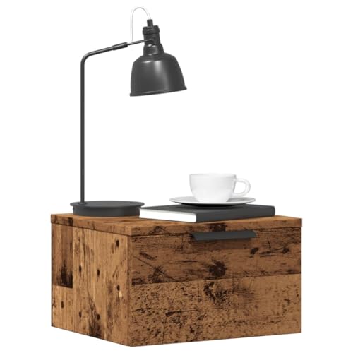 Rantry Wandnachttische 2 Stück antikes Holz 34 x 30 x 20 cm, Sideboard Schrank, Bodenschrank, Büromöbel, Nachttisch für Schlafzimmer, Möbel