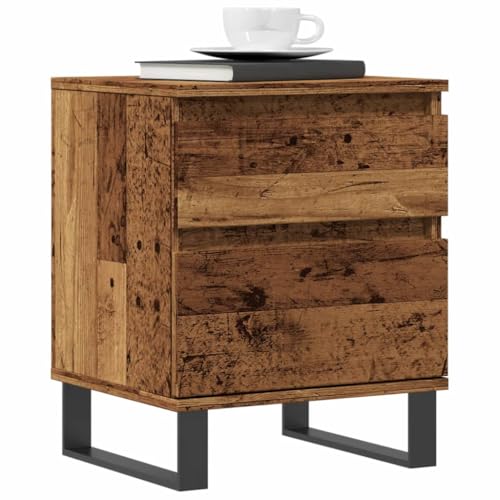 Homgoday Nachttisch aus antikem Holz, 40 x 35 x 50 cm, aus mehrschichtigem Holz, Sideboard, Schrank, Bodenschrank, Büromöbel, Nachttisch, Anrichte für Schlafzimmer