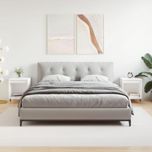 GeenYuu Nachttische 2 STK. Weiß, 40x35x50 cm, Holzwerkstoff, Schlafzimmer Beistelltisch, Modernes Design, Langlebiges Material für Zeitschriften & Bücher