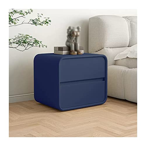 Nachttisch Nachttisch mit 2 Schubladen, moderner Nachttisch, dunkelblauer Nachttisch mit Mikrofaser-Leder-Finish, Beistelltisch aus Holz für Schlafzimmer, Wohnzimmer, Flur, Nachttisch (Größe