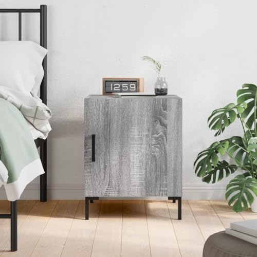 Youuihom Nachttisch Grau Sonoma 40x40x50 cm Holzwerkstoff Schmaler Beistelltisch Klein Kleiner Tisch Beistelltisch Schmal für Bad Jugendzimmer Schlafzimmer Wohnzimmer