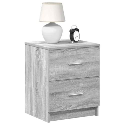 INLIFE Nachttische 2 STK. mit 2 Schubladen Grau Sonoma 40x36x50 cm,Möbel,Tische,Nachttis che,Braun,24.8 KG,858796