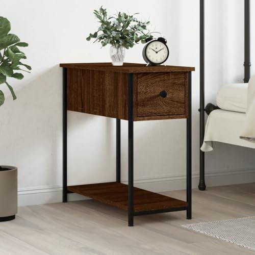 Youuihom Nachttisch Braun Eichen-Optik 30x60x60 cm Holzwerkstoff Schmaler Beistelltisch Nachtschrank Badschrank Schmal Nachtkästchen für Jugendzimmer Schlafzimmer Wohnzimmer Bad