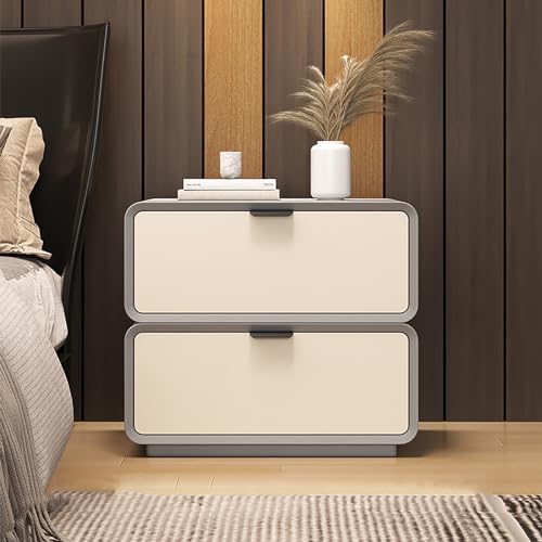 Nachttisch, moderner, minimalistischer Nachttisch aus Massivholz mit Mikrofaser-Lederoberfläc he, Kommode zur Aufbewahrung im Schlafzimmer