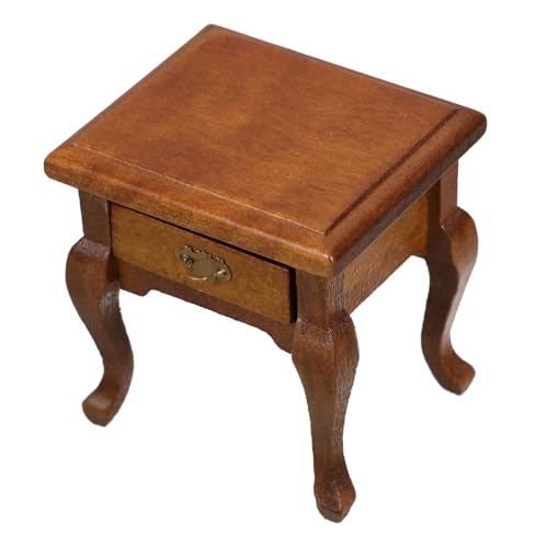 TOPPERFUN Miniatur Nachttisch Für Im Französischen Landhausstil Maßstab Holzmöbel Mit Schublade Für Schlafzimmer Und Deko Rustikale Tischlösung