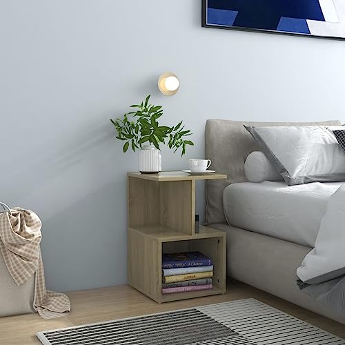 Youuihom Nachttische 2 STK. Sonoma-Eiche 35x35x55 cm Holzwerkstoff Nachtkasten Beistelltisch Klein Nachtkästchen Nachtisch für Schlafzimmer Wohnzimmer Bad Jugendzimmer
