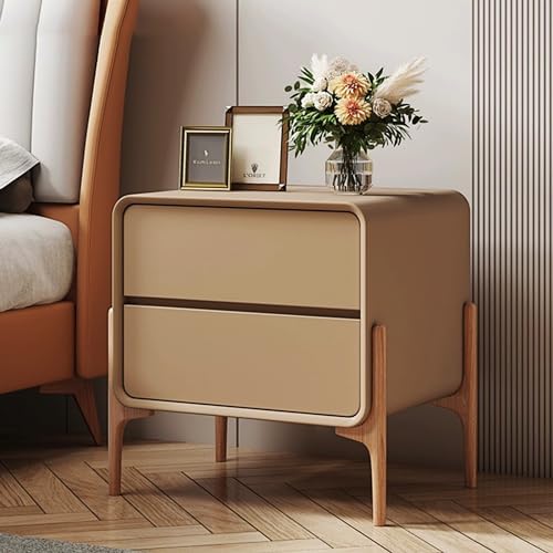 Nachttisch mit 2 Schubladen, einfache Schlafzimmermöbel für Schlafzimmer und Wohnzimmer, brauner Nachttischschrank, 40 x 40 x 50 cm, ideal für die Aufbewahrung und Einrichtung im Schlafzimme