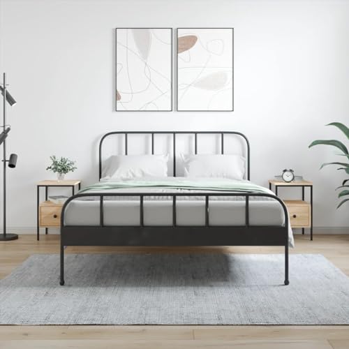 Gecheer Nachttische 2 STK. Sonoma-Eiche 34x36x50 cm Holzwerkstoff, Nachtschrank Nachtkonsole Nachtkommode Schlafzimmer Schrank Kommode