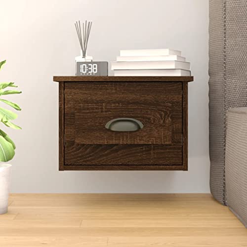 LVHUIDEH Wand-Nachttisch Braun Eichen-Optik 41,5x36x28 cm