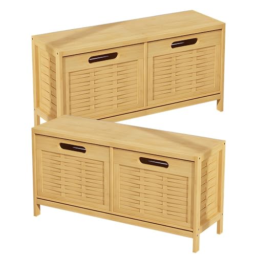 Nachttisch aus Bambus mit Schubladengriff, moderner Würfel-Nachttisch für kleine Räume, ausziehbare Aufbewahrung, einfache Montage, Schlafzimmer, Wohnzimmermöbel, L: 42/82 cm