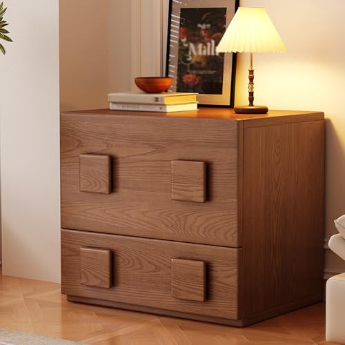 AOZENG Vintage Nachtschränke Mit Schubladen Nachtschrank Holz Couch Beistelltisch Modern Einfach TV-Schrank Esstisch Sideboard Multifunktions-Schrank Für Schlafzimmer Wohnzimmer(Brown)