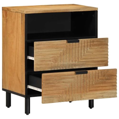 SXJEQOC Coffee Table Kleiner Couchtisch Beistelltisch Outdoor Kleiner Schrank - Nachttisch Braun 50x33x60 cm Massivholz Mango für Outdoor Jugendzimmer Badezimmer Flur