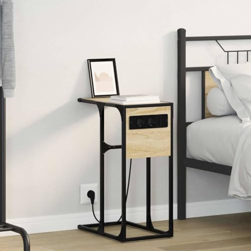 Frdhee Raumdekorationen Nachttischschrank,Nachtti sch Eiche Holzwerkstoff für Wohnzimmer, Schlafzimmer, Büro, Badezimmer