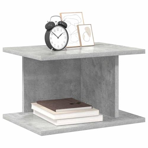 vidaXL Nachttisch 2 pcs Beton Grau 40 x 30 x 25 cm Holzwerkstoff, Wohnzimmertisch, modernes Nachttischchen, rechteckiger Stauraum, schickes Möbel, kompakt, urban