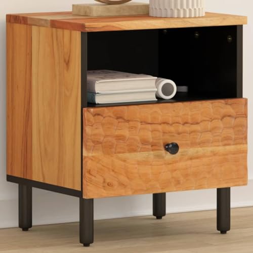 SKM Nachttisch 40x33x46 cm Massivholz Akazie,Möbel,Tische,Nach ttische,Braun,11.6KG,3568 61