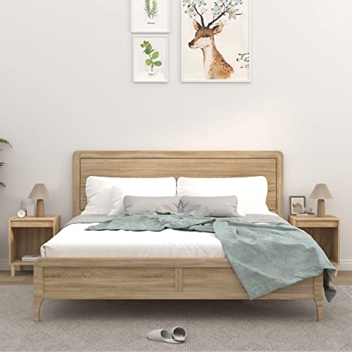 Fasba Nachttische 2 STK. Sonoma-Eiche 40x35x50 cm, Beistelltisch mit viel Stauraum, Nachtschrank, Nachtkommode, Nachtkonsole/ 821865