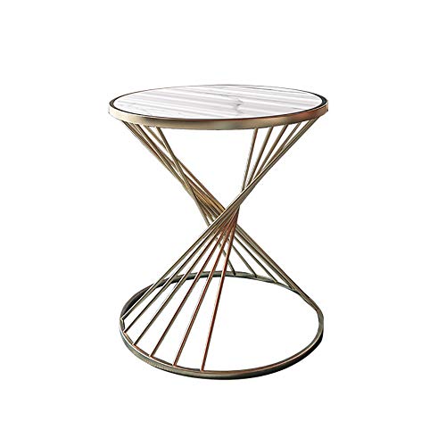 KROVEDY Nordic Light Kleiner Couchtisch Bücher Runder einfacher Marmorsofa Licht Eckmöbel
