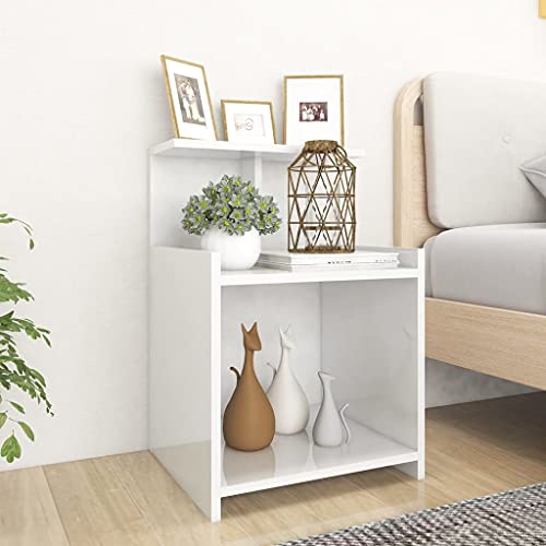 IBUQDDV Ablagetisch Telefontisch Nightstand Sofatisch Weiß 40x35x60 Holzwerkstoff für Schlafzimmer, Esszimmer, Büro