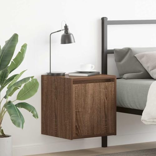 Gecheer Wand-Nachttische 2 STK. Braun Eichen-Optik 38x34x40 cm, Nachtschrank, Nachtkonsole, Schlafzimmermöbel, Nachtschränke, Nachtkommode