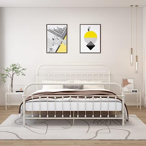 SDWEHO7 2er Set Nachtschrank mit Glasablage, Metallgestell, Lampentisch, Beistelltisch, Nachttisch, Beistellschränke für Schlafzimmer Wohnzimmer, Weiß Transparent Metall Glas