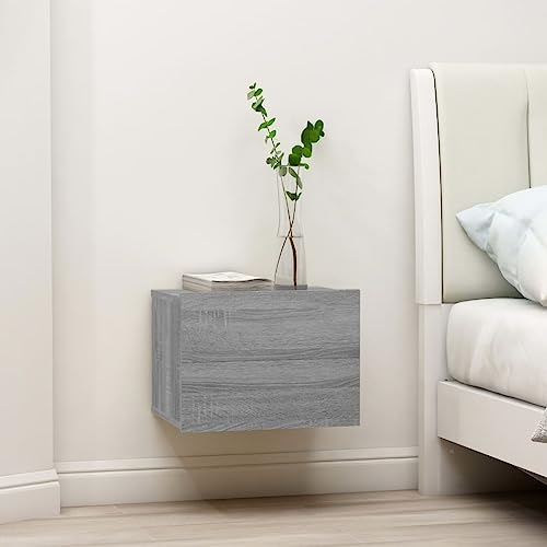 MOBCANT Nachttisch, Nachtkästchen Nachttischschrank Nachtschrank Nachtisch Geeignet für Hotel Wohnstube Schlafsaal Wohnung Grau Sonoma 40x30x30 cm Holzwerkstoff