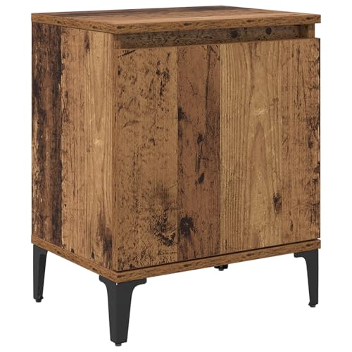 vidaXL Alter Holz Nachttisch Altes Holz Massivholz, Metall 40 x 30 x 50 cm