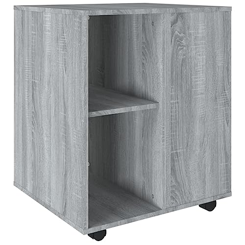 Genérico Wenjingqi 815970 Schrank mit Rollen, Sperrholz, Grau, Sonoma, 60 x 53 x 72 cm, Grau