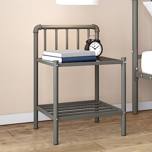 KATERYY Grau Schwarz 45x34,5x62,5 cm Metall,Elegantes Nachttischset Metall für Wohnkultur Organisation, Nachttische