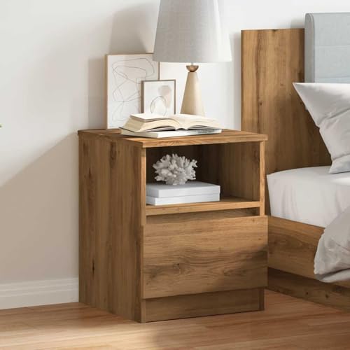 MOBCANT Nachttisch, Schränkchen Nachtschrank Nachttischschrank Couchtisch Geeignet für Schlafsaal Hotel Schlafzimmer Wohnung Artisan-Eiche 40x40x50 cm Holzwerkstoff