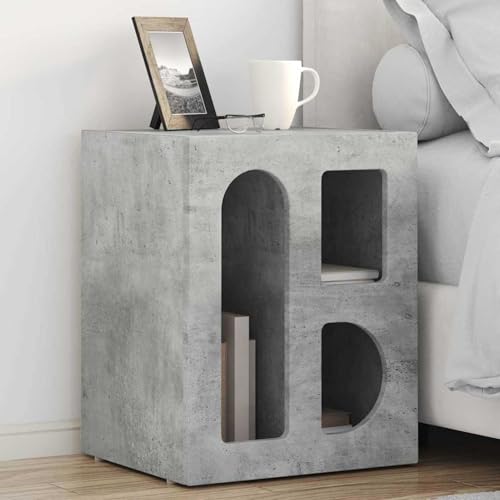 Tidyard Nachttisch 2 pcs Beton Grau 40 x 35 x 50 cm Holzwerkstoff, Moderner Nachtschrank Nachtkommode für Wohnzimmer Schlafzimmer891251