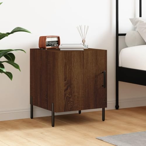 Fasba Nachttisch Braun Eichen-Optik 40x40x50 cm Holzwerkstoff, Beistelltisch mit viel Stauraum, Nachtschrank, Nachtkommode, Nachtkonsole