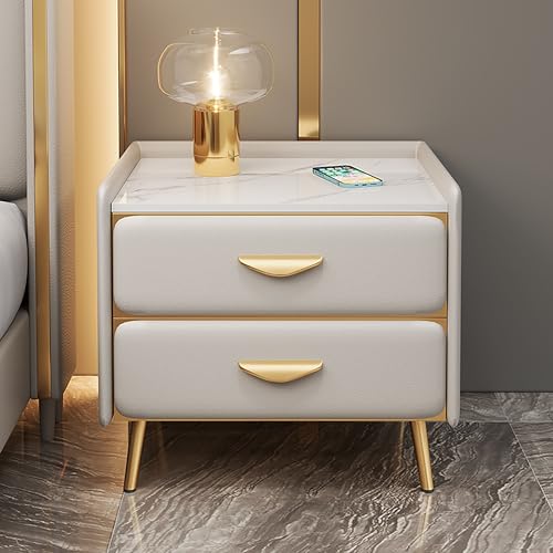 Kompakte Kommode, Nachttisch mit 2 Schubladen, für Schlafzimmer und Wohnzimmer, platzsparende Möbel