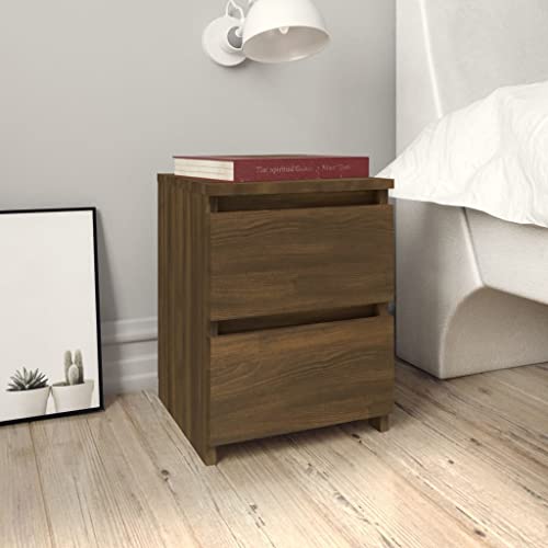 Fasba Nachttisch Braun Eichen-Optik 30x30x40 cm Holzwerkstoff, Beistelltisch mit viel Stauraum, Nachtschrank, Nachtkommode, Nachtkonsole