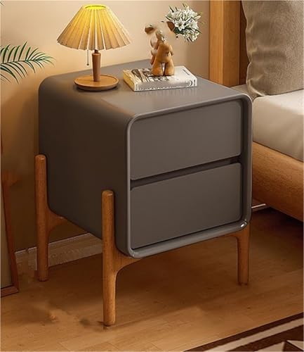 Nachttisch aus Holz mit 2 Schubladen, moderner Beistelltisch, Kommode im Landhausstil, kreativer Aufbewahrungsschrank mit hohen Beinen, hohe Beine für Wohnzimmer, solide Konstruktion