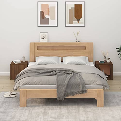Fasba Nachttische 2 STK. Braun Eichen-Optik 50x39x47 cm, Beistelltisch mit viel Stauraum, Nachtschrank, Nachtkommode, Nachtkonsole