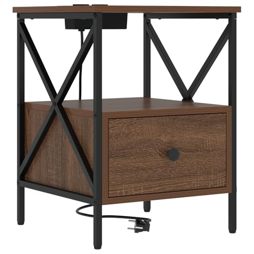 Vopese Nachttisch Braune Eiche 41,5 x 40,5 x 55 cm Holzwerkstoff Schränke und Lagerung Model859558