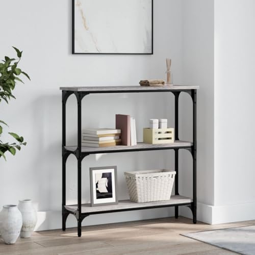 Owoxanthellate Konsolentisch Grau Sonoma 75x22,5x75 cm aus Holzwerkstoff & Metall, Modernes Design mit verstellbaren Beinen für Flur, Wohnzimmer und Schlafzimmer