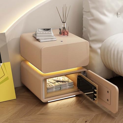 Avdnrya Smart kabellosem Aufladen, Schubladen für, USB Anschlüsse, verstellbare Hochglanz Finish für, Wohnzimmer oder Büro (35 x 40 x 50 cm